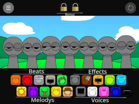 Sprunki Pyramixed Animated Game Cover - Colorful Animated Characters