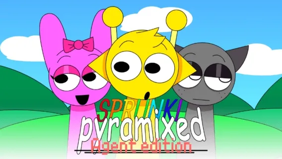Sprunki Pyramixed Agents Game Cover - Definitive Remastered Edition