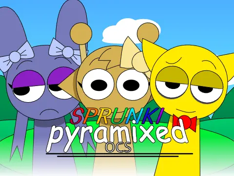 Sprunki Pyramixed But OCs Game Cover featuring custom characters