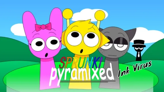 Sprunki Pyramixed Virus Game Cover - Horror Mod Edition