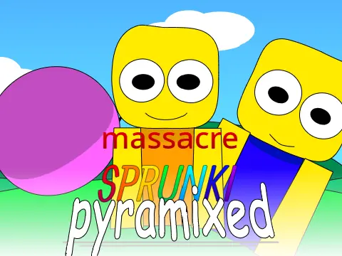 Sprunki Pyramixed Massacre Official Game Cover - Horror Retake Edition