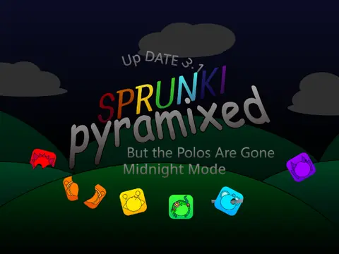 Sprunki Pyramixed Simulator Midnight Mode Game Cover