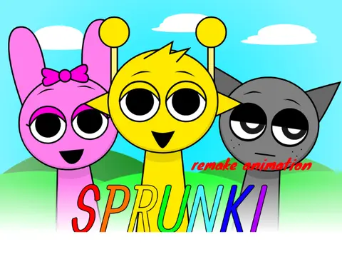 Official Sprunki Remake Animation game cover featuring animated characters