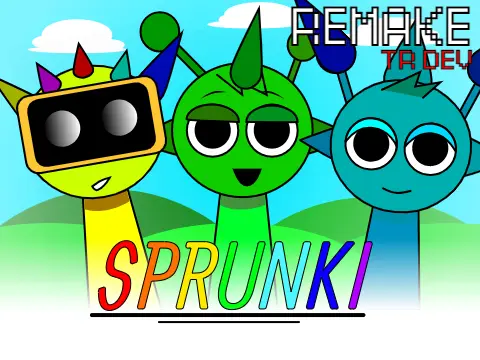 Sprunki Remake Game Cover Art featuring iconic Sprunki characters