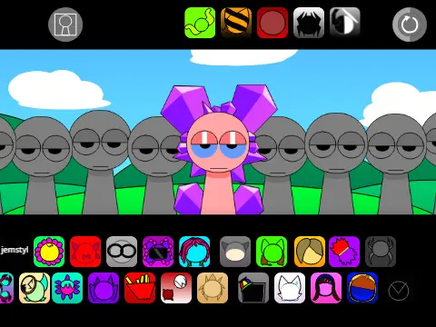 Sprunki Remake Pyramixed game cover featuring iconic characters