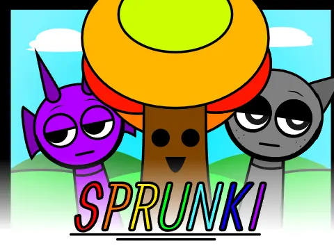 Sprunki Remake V enhanced version logo featuring updated Sprunki character design