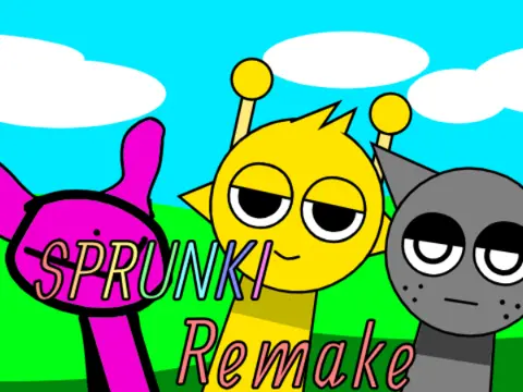Logo for Sprunki Remake WIP game, a fan recreation of Sprunki