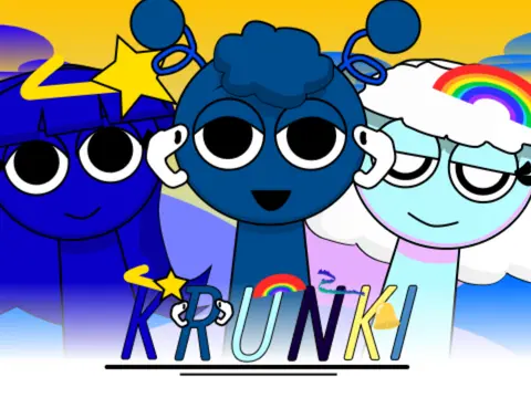 Sprunki Remix-Krunki game cover showing animated characters making music