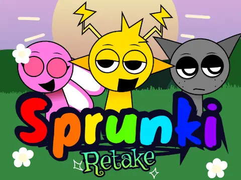 Sprunki Retak game cover showing reinterpreted Sprunki characters and gameplay elements
