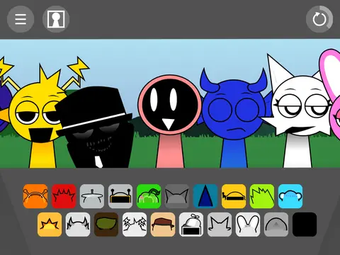 Sprunki Retake character music game logo featuring colorful animated characters