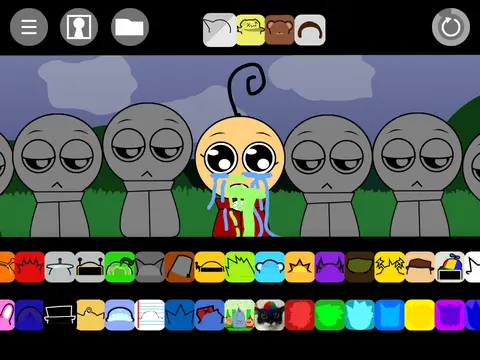 Colorful cover art for Sprunki Retake Babies V2 game featuring cute baby characters