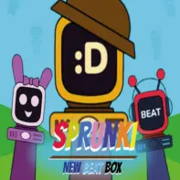 Sprunki Retake Beat Box Game Logo - Colorful musical Sprunki characters