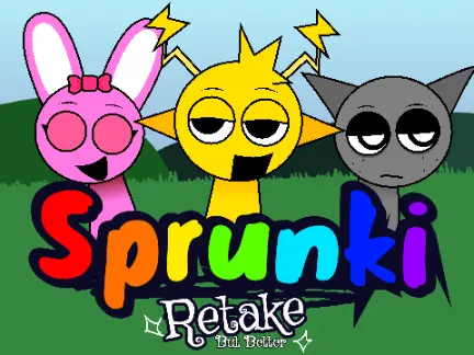 Improved Sprunki characters in Retake But Better Remix version creating enhanced music