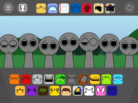 Sprunki Retake Genderswapped character selection screen