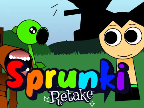 Sprunki Retake mod game cover featuring a massive lineup of characters