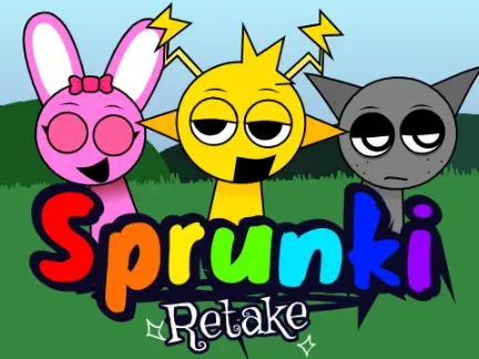 Sprunki Retake interface showing character lineup with Oren replaced