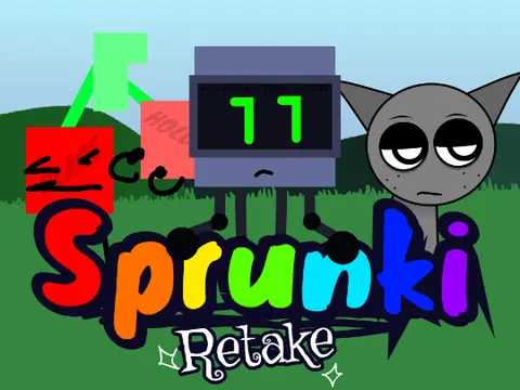 Sprunki Retake But Placeholders 5 game logo showing placeholder character collection