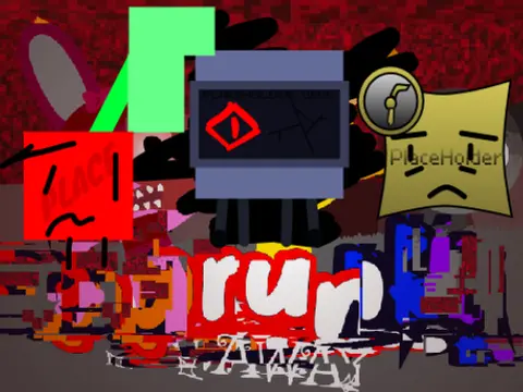 Sprunki Retake But Placeholders 7 game logo featuring new Ticker character