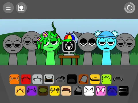 Sprunki Retake But Sprunki Game Logo - Colorful character transformations