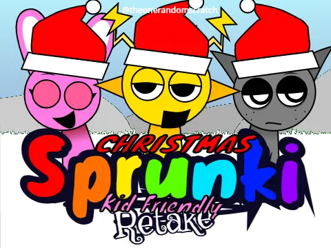 Sprunki Retake Christmas Edition Logo - Festive Holiday Characters
