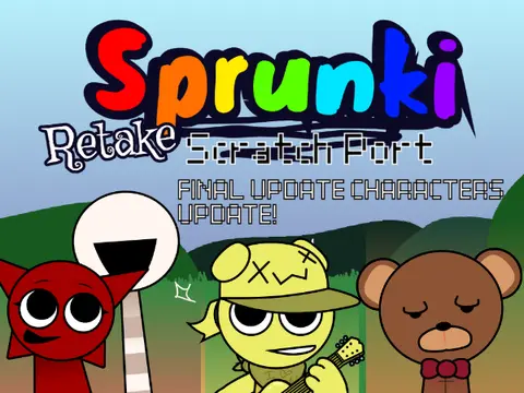 Sprunki Retake Custom Update Logo featuring new characters
