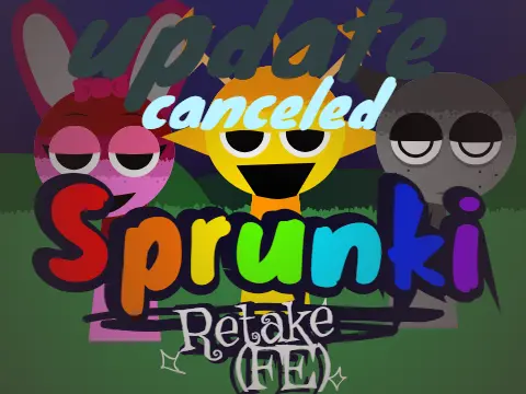 Official logo for Sprunki Retake (FE) game featuring character artwork