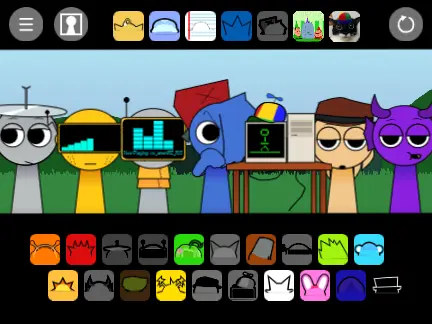 Sprunki Retake Friendly Game Logo - Colorful and Friendly Characters