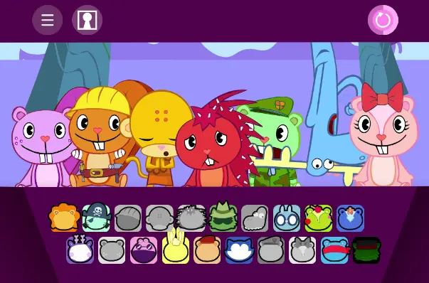 Gameplay screenshot of Sprunki Retake Happy Tree Friends