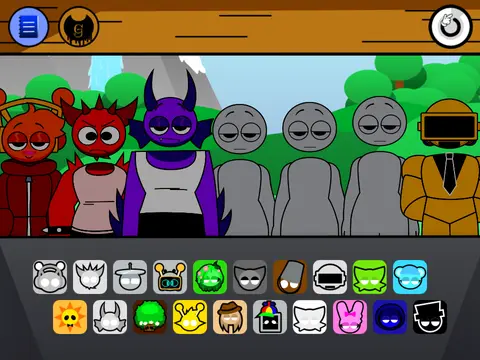 Official Sprunki Retake Human New SUS Remix game logo featuring human characters
