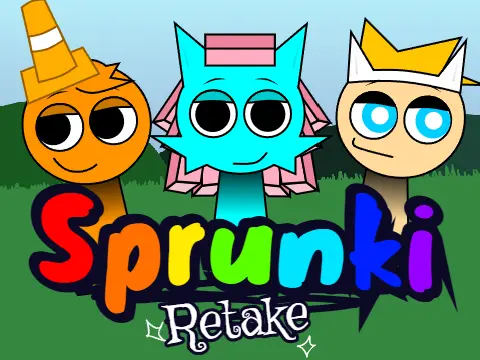 Official Sprunki Retake Modded game logo featuring updated character designs