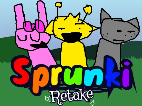 Sprunki Retake Not Good game logo featuring character illustrations