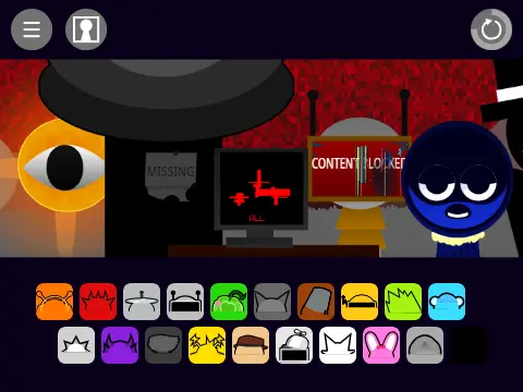 Sprunki Retake Remaster V2 colorful music game logo featuring animated characters