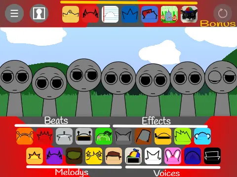 Sprunki Retake Remix V4 music game character illustration