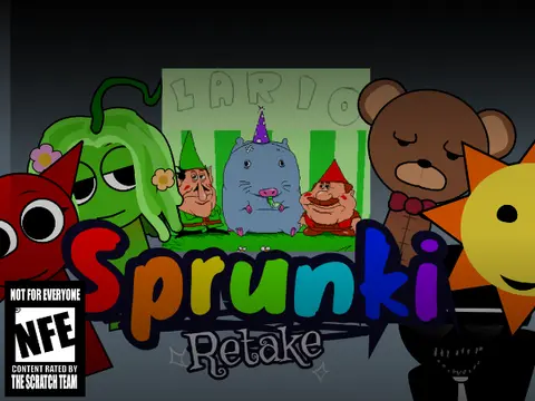 Sprunki Retake Scratch Edition Official Logo - Horror Mod Game Cover