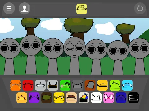 Logo oficial de Sprunki Retake en español - Personajes coloridos del juego