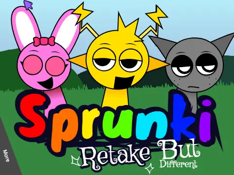 Official logo for Sprunki Retaken Difference game featuring the iconic Sprunki character