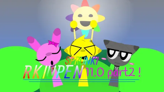 Sprunki Rkiupen 11 Game Logo - Featuring Custom Characters and Interactive Elements