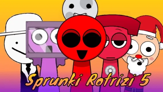 Sprunki Rotrizi Version 5.0 Scratch Game Cover - Horror Mod with Babies Characters
