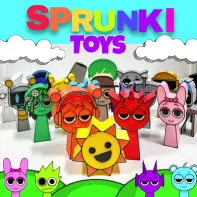 Sprunki School House Trouble Game Logo - Colorful classroom scene with mischievous Sprunki characters