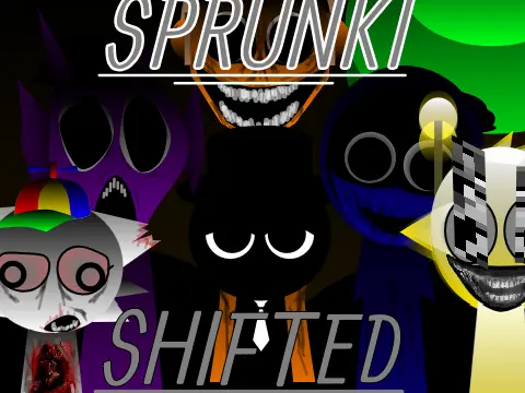 Official logo for Sprunki Shifted Brock Style game featuring unique character design