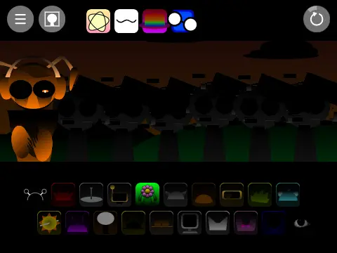 Mr Sun New Fun Bot character in Sprunki Shifted Retake game