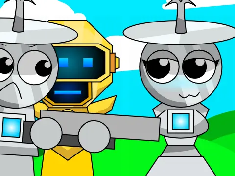 Cute and shiny Sprunki fan art project titled Shiny Love, featuring loving and charming character designs