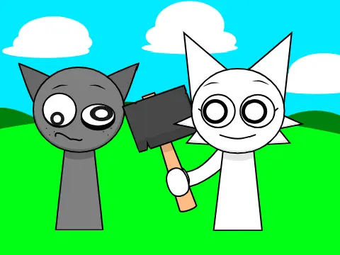 Scene from the Sprunki Shorts Hammer Animation Remix video