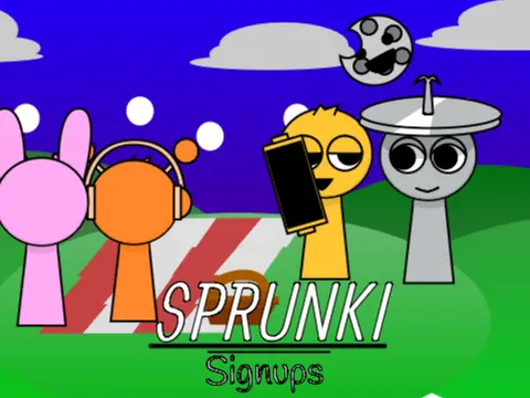 Sprunki character registration and account creation interface