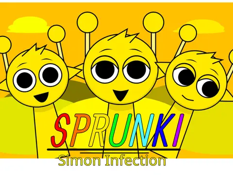 Official Sprunki Simon Infection game cover art featuring infected Simon character