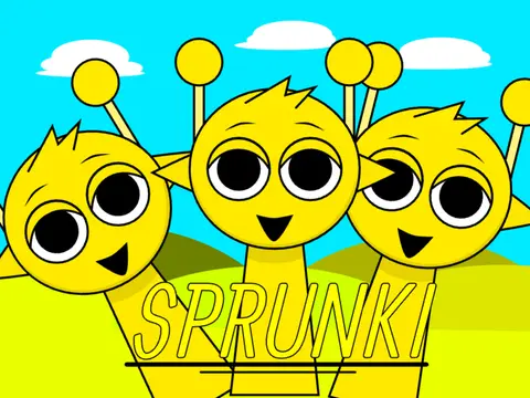Official Sprunki Simon game logo featuring Simon character