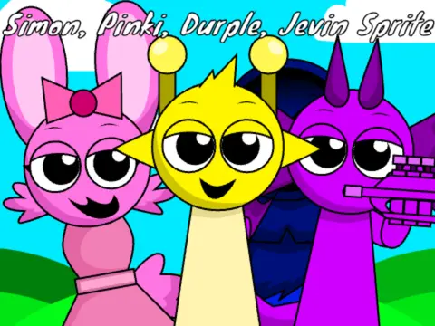 Sprunki Simon Pink Durple Jevin Sprite Logo
