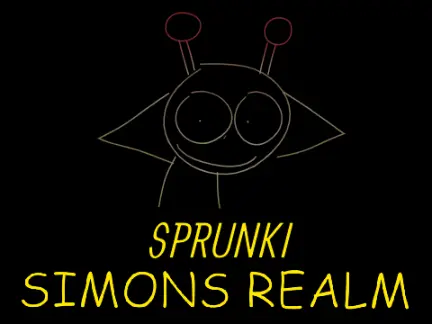Sprunki Simon's Realm Recreation Game Logo featuring mysterious characters