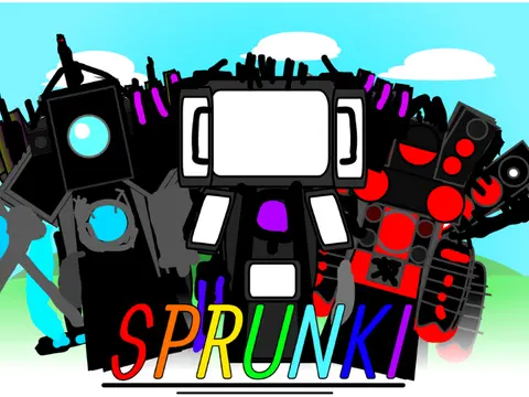 Official Sprunki Skibidi Toilet Upgrade game logo featuring scary characters