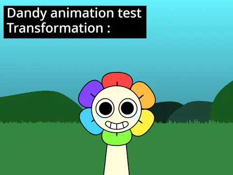Logo for the Sprunki Skip-take Dandy Animation Test, a complete reskin of Sprunki Retake